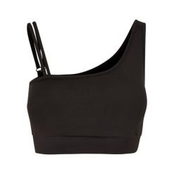 Asymetryczny biustonosz z odzysku Urban Classics. Czarne biustonosze sportowe damskie Urban Classics, bez wzorów. Za 215.50 zł.