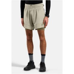 Spodenki męskie Odlo 2-in-1 short X-ALP TRAIL 5 INCH. Szare szorty męskie Odlo, bez kołnierzyka. Za 379.99 zł.