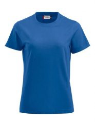 Clique Premium-T Women T-shirt damski z okrągłym dekoltem, bawełniany. Niebieskie t-shirty damskie CLIQUE, m, bez wzorów, z bawełny, bez kołnierzyka. Za 110.94 zł.