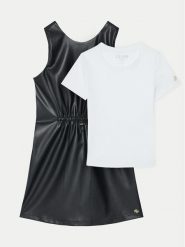 Guess Sukienka elegancka J5RK34 K8GF0 Czarny Regular Fit. Czarne sukienki dziewczęce Guess, z aplikacjami, z bawełny, eleganckie, bez ramiączek. Za 219.99 zł.