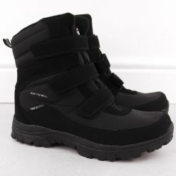 Wodoodporne śniegowce męskie nadwymiar czarne American Club SN45. Czarne buty zimowe męskie American CLUB, z materiału, bez zapięcia. Za 223.99 zł.