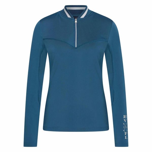 Damska koszulka z długim rękawem HV Polo Jayden. Niebieskie topy sportowe damskie HV POLO, na lato, xl, bez wzorów, prążkowane, bez ramiączek. Za 295.00 zł.