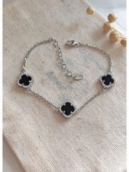 Miu Silver Srebrna bransoletka z masą perłową rozmiar: onesize. Czarne bransoletki damskie Miu Silver, srebrne. Za 121.99 zł.