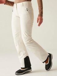 Dare 2b Spodnie narciarskie "Diminish" w kolorze kremowym rozmiar: 34. Brązowe spodnie dresowe damskie Dare 2b, m, bez wzorów. Za 200.60 zł.