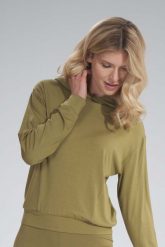 Cienka Wiskozowa Bluza z Kapturem - Jasna Oliwka. Białe bluzy z kapturem damskie Figl, s, z elastanu. Za 199.00 zł.