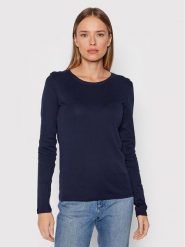United Colors Of Benetton Bluzka 3GA2E16F9 Granatowy Regular Fit. Niebieskie bluzki damskie United Colors Of Benetton, s, bez wzorów, z bawełny, bez kołnierzyka, bez ramiączek. Za 59.99 zł.