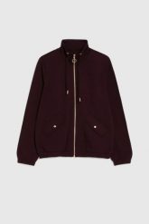 Rozpinana bluza burgundowa. Czerwone bluzy bez kaptura damskie MOODO, l, z elastanu. Za 149.99 zł.