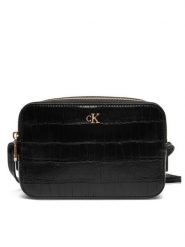 Calvin Klein Torebka Ck Croc Camera Bag LV04F3285G Czarny. Czarne listonoszki damskie CALVIN KLEIN, bez wzorów, ze skóry, bez dodatków. Za 349.99 zł.
