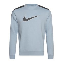 Bluza męska Nike Sportswear Fleece Crew. Niebieskie bluzy bez kaptura męskie Nike, bez wzorów, sportowe, bez kołnierzyka, bez ramiączek. Za 249.99 zł.