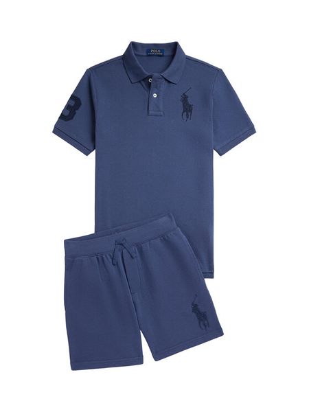 Polo Ralph Lauren Polo 323703635503 Granatowy Regular Fit. Niebieskie t-shirty chłopięce Polo Ralph Lauren, bez wzorów, z bawełny, bez ramiączek. Za 419.99 zł.