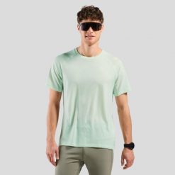 Koszulka męska Odlo X-ALP PW 115 T-shirt crew neck s/s. Zielone t-shirty męskie Odlo, m, bez wzorów, bez kołnierzyka. W wyprzedaży za 305.99 zł.