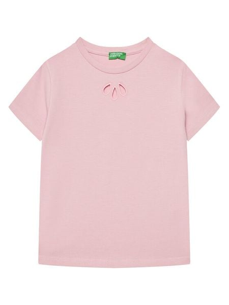 United Colors Of Benetton T-Shirt 3P4ZC10O0 Różowy Slim Fit. Czerwone koszulki dziewczęce United Colors Of Benetton, bez wzorów, z bawełny, bez ramiączek. Za 39.99 zł.