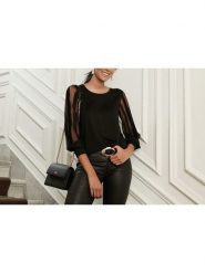 Milan Kiss Bluzka w kolorze czarnym rozmiar: XL. Czarne bluzki damskie Milan Kiss, xl, bez wzorów, bez kołnierzyka, bez ramiączek. Za 126.99 zł.