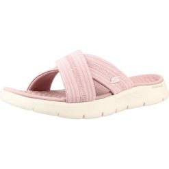 Sandały SKECHERS GO WALK FLEX Rose. Czerwone obuwie trekkingowe damskie Skechers, bez wzorów, z tkaniny, bez obcasa. Za 174.99 zł.