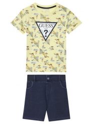 Guess Komplet t-shirt i spodenki N6GG01 K8HM4 Kolorowy Regular Fit. Spodnie niemowlęce Guess, z aplikacjami, z bawełny. Za 249.99 zł.
