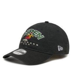 Czapka z daszkiem New Era. Czarne czapki z daszkiem damskie New Era, bez wzorów. Za 99.99 zł.