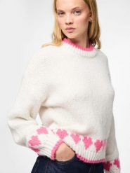 Pieces Sweter w kolorze kremowym rozmiar: XS. Brązowe swetry klasyczne damskie Pieces, xs, bez kołnierzyka. Za 86.99 zł.