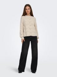 ONLY Sweter w kolorze beżowym rozmiar: XL. Brązowe swetry klasyczne damskie Only, xl, ze splotem, bez kołnierzyka. Za 126.45 zł.