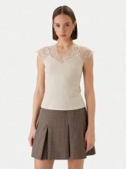 Morgan Bluzka 251-DELI Beżowy Slim Fit. Brązowe bluzki damskie Morgan, m, bez wzorów, z wiskozy, bez ramiączek. Za 129.99 zł.