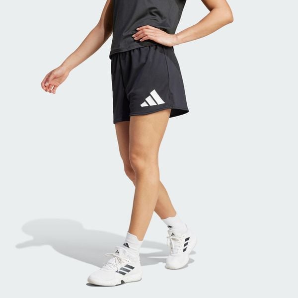 Szorty Train Essentials Big Logo. Czarne spodenki sportowe damskie Adidas, bez wzorów, z materiału, klasyczne, z standardowym stanem. Za 126.40 zł.