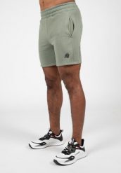 Leon Sweat Szorty - Zielony. Zielone szorty męskie GORILLA WEAR, bez wzorów, z bawełny. Za 193.00 zł.