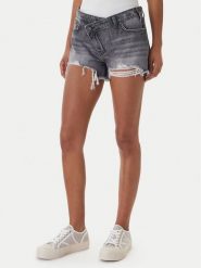 Guess Jeans Szorty jeansowe W6GDZ8 D6572 Szary Regular Fit. Szare szorty damskie Guess Jeans, z aplikacjami, z bawełny. Za 379.99 zł.