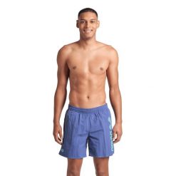 Spodenki plażowe Arena Logotype Beach Boxer. Niebieskie kąpielówki męskie Arena, xl, bez wzorów, z materiału, do pływania. Za 119.99 zł.
