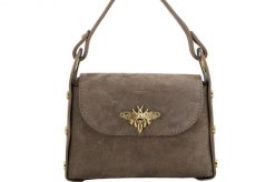 Listonoszka skórzana BARBERINI'S beżowa 957-2. Brązowe shopper bag damskie Barberinis, bez wzorów, ze skóry, do ręki, zamszowe, bez dodatków. Za 179.99 zł.