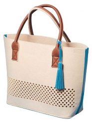 LEONARDO Shopper bag w kolorze kremowo-turkusowym - 49 x 34 x 17 cm rozmiar: onesize. Brązowe shopper bag damskie Leonardo, bez wzorów, z materiału, bez dodatków. Za 148.96 zł.