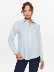 Polo Ralph Lauren Koszula 211920516003 Niebieski Relaxed Fit. Niebieskie koszule damskie Polo Ralph Lauren, m, bez wzorów, ze lnu, bez kołnierzyka, bez ramiączek. Za 739.99 zł.