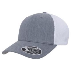 Siatkowa Czapka Z Daszkiem Z Recyklingu. Białe czapki męskie FLEXFIT, bez wzorów, sportowe. Za 88.99 zł.