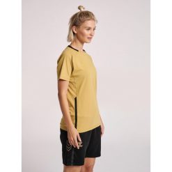 Koszulka damska Hummel hmlCIMA. Brązowe bluzki sportowe damskie HUMMEL, xs, z bawełny, bez kołnierzyka, bez ramiączek. Za 176.50 zł.