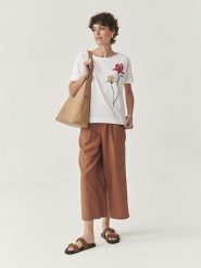 TATUUM Koszulka w kolorze białym rozmiar: L. Białe bluzki damskie Tatuum, l, bez wzorów, z bawełny, bez kołnierzyka, bez ramiączek. Za 65.23 zł.