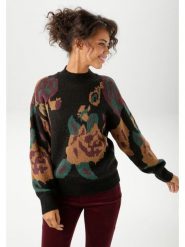 Aniston Sweter w kolorze czarno-jasnobrązowym rozmiar: 40. Czarne golfy damskie Aniston, bez kołnierzyka. Za 104.64 zł.