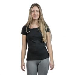 Koszulka damska Izas Vila. Czarne bluzki sportowe damskie IZAS, xs, z poliesteru, bez kołnierzyka, bez ramiączek. W wyprzedaży za 113.00 zł.