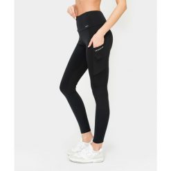 Legginsy z kieszeniami Carpatree Libra czarne. Czarne legginsy sportowe damskie Carpatree, l, bez wzorów, z materiału, z podwyższonym stanem, na fitness i siłownię. W wyprzedaży za 169.99 zł.