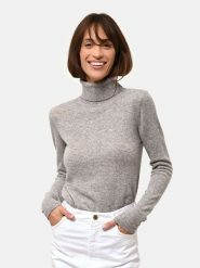 Just Cashmere Kaszmirowy sweter "Ava" w kolorze szarym rozmiar: S. Szare golfy damskie Just Cashmere, s, bez wzorów, z kaszmiru, bez ramiączek. Za 418.69 zł.