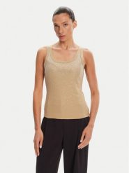 Rinascimento Top CFC0124040003 Beżowy Regular Fit. Brązowe topy damskie RINASCIMENTO, m, bez wzorów, z bawełny, bez kołnierzyka. Za 179.99 zł.