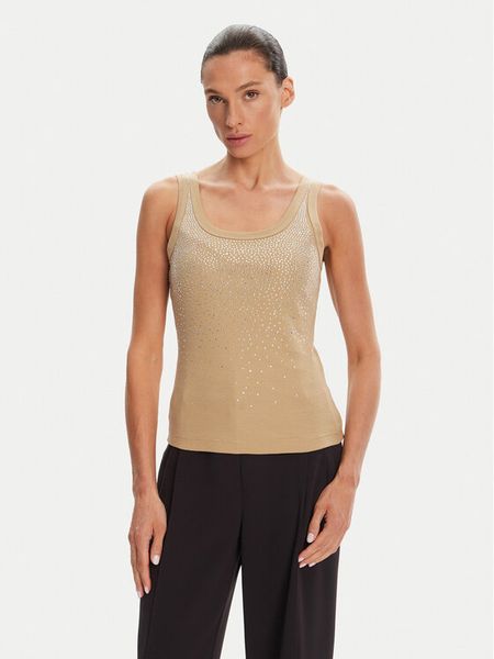 Rinascimento Top CFC0124040003 Beżowy Regular Fit. Brązowe topy damskie RINASCIMENTO, m, bez wzorów, z bawełny, bez kołnierzyka. Za 179.99 zł.