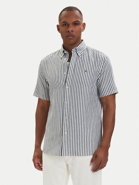 Tommy Hilfiger Koszula MW0MW42449 Niebieski Regular Fit. Niebieskie koszule męskie Tommy Hilfiger, m, bez wzorów, z bawełny, bez kołnierzyka, bez ramiączek. Za 369.99 zł.