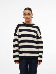 Vero Moda Sweter w kolorze czarno-białym rozmiar: M. Białe swetry klasyczne damskie Vero Moda, m, ze splotem, bez kołnierzyka. Za 110.29 zł.