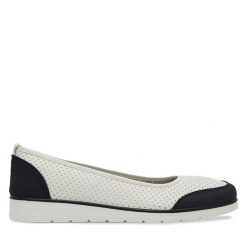 Baleriny Clara Barson. Białe baleriny damskie Clara Barson, bez wzorów, bez obcasa. Za 79.99 zł.