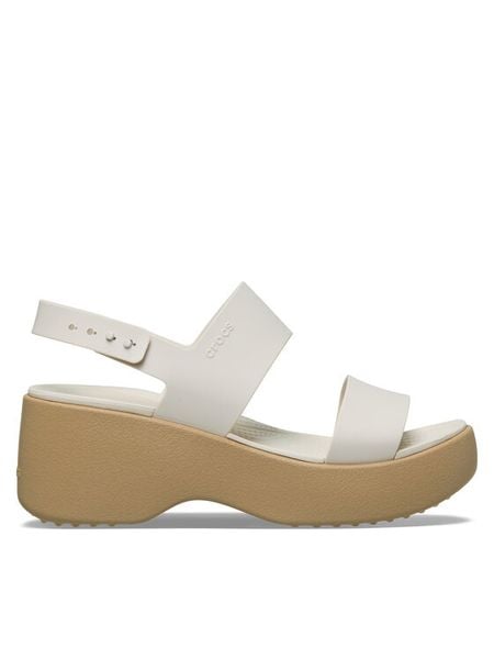 Crocs Sandały Brooklyn Sky Sandal 212250 Beżowy. Brązowe sandały damskie Crocs, bez wzorów, z tworzywa sztucznego, bez obcasa, na koturnie. Za 249.99 zł.