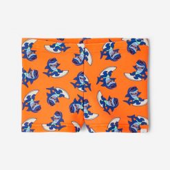 Bokserki kąpielowe dla malucha Decathlon Titou Shark. Brązowe kąpielówki męskie Decathlon, bez wzorów, z elastanu, do pływania. Za 29.99 zł.