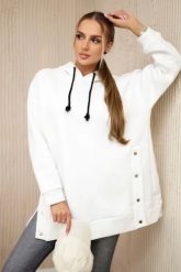 Bluza ocieplana z napami ecru. Bluzy z kapturem damskie KESI, l, z bawełny. Za 238.37 zł.
