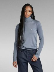 G-Star Wełniany sweter w kolorze błękitnym rozmiar: M. Niebieskie golfy damskie G-Star, m, bez wzorów, z wełny, bez ramiączek. Za 211.31 zł.