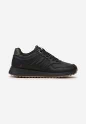 Czarne Buty Sportowe na Piankowej Podeszwie z Ozdobnymi Przeszyciami Fellise. Czarne buty sportowe na co dzień męskie Born2be, z jeansu, bez zapięcia. Za 84.99 zł.