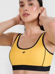 GÓRA OD BIKINI 4F DAMSKI STRÓJ KĄPIELOWY S F077. Żółte bikini damskie 4f, bez wzorów. Za 54.50 zł.
