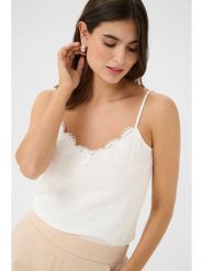 CULTURE Top w kolorze białym rozmiar: XL. Białe topy damskie Culture, xl, bez wzorów, z koronki, bez kołnierzyka. Za 65.38 zł.