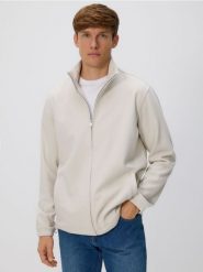 Bluza ze stójką - złamana biel. Bluzy bez kaptura męskie Reserved, l, z dzianiny. Za 149.99 zł.